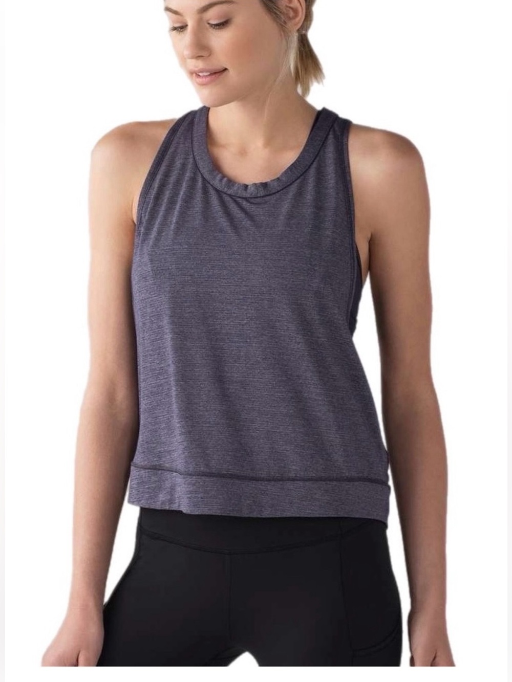 Lululemon Pace Perfect tank in Heathered Navy